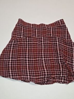 Altar'd state plaid red skirt pull on size M